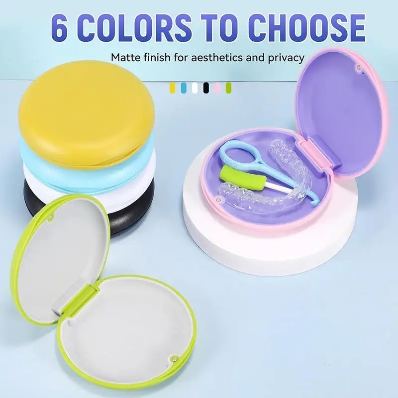 Dental Retainer Box Holder Denture Magnetic Closure Case Fake Teeth ...