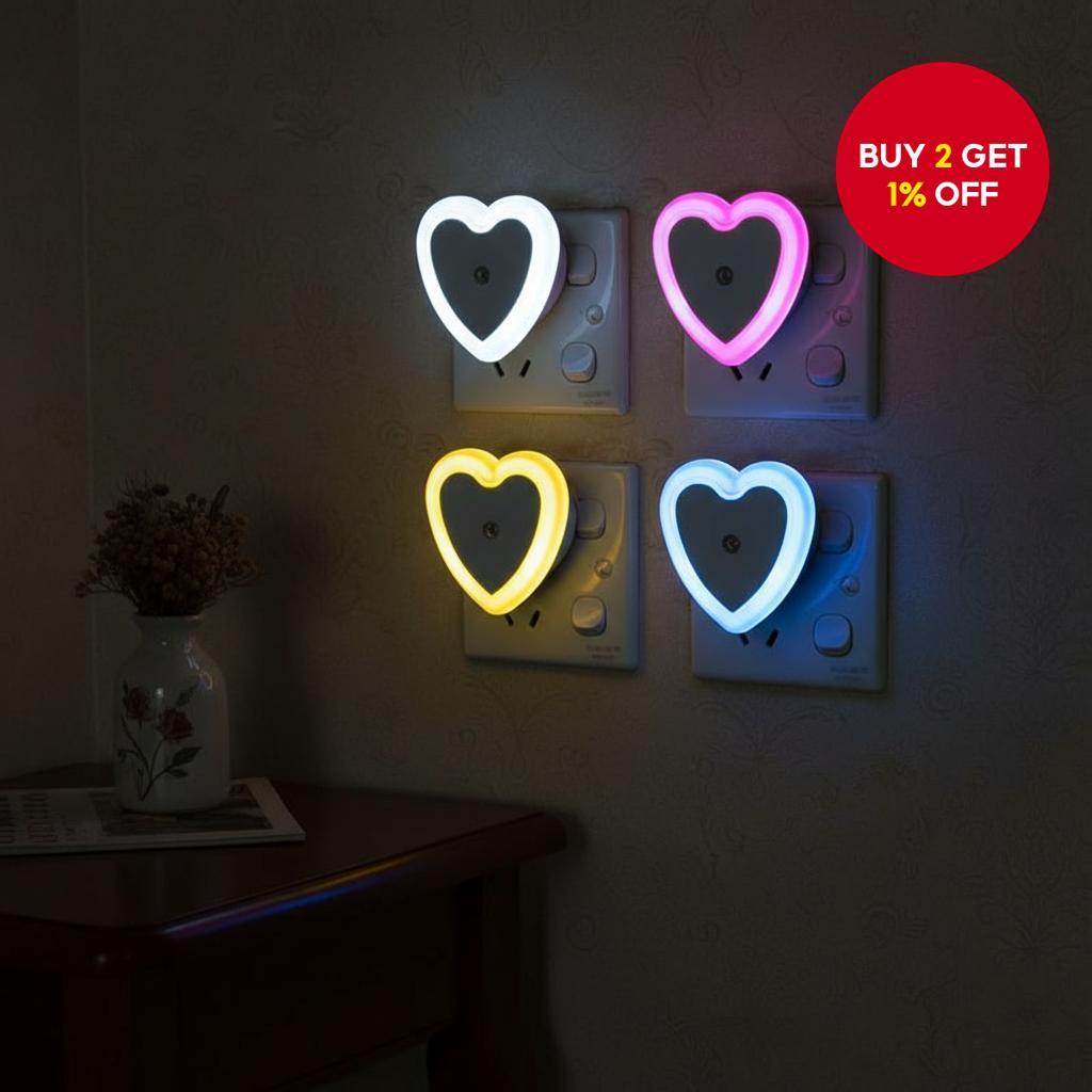 Auto LED Night Light - Energy-Saving Pink Bedroom Lamp with Motion ...