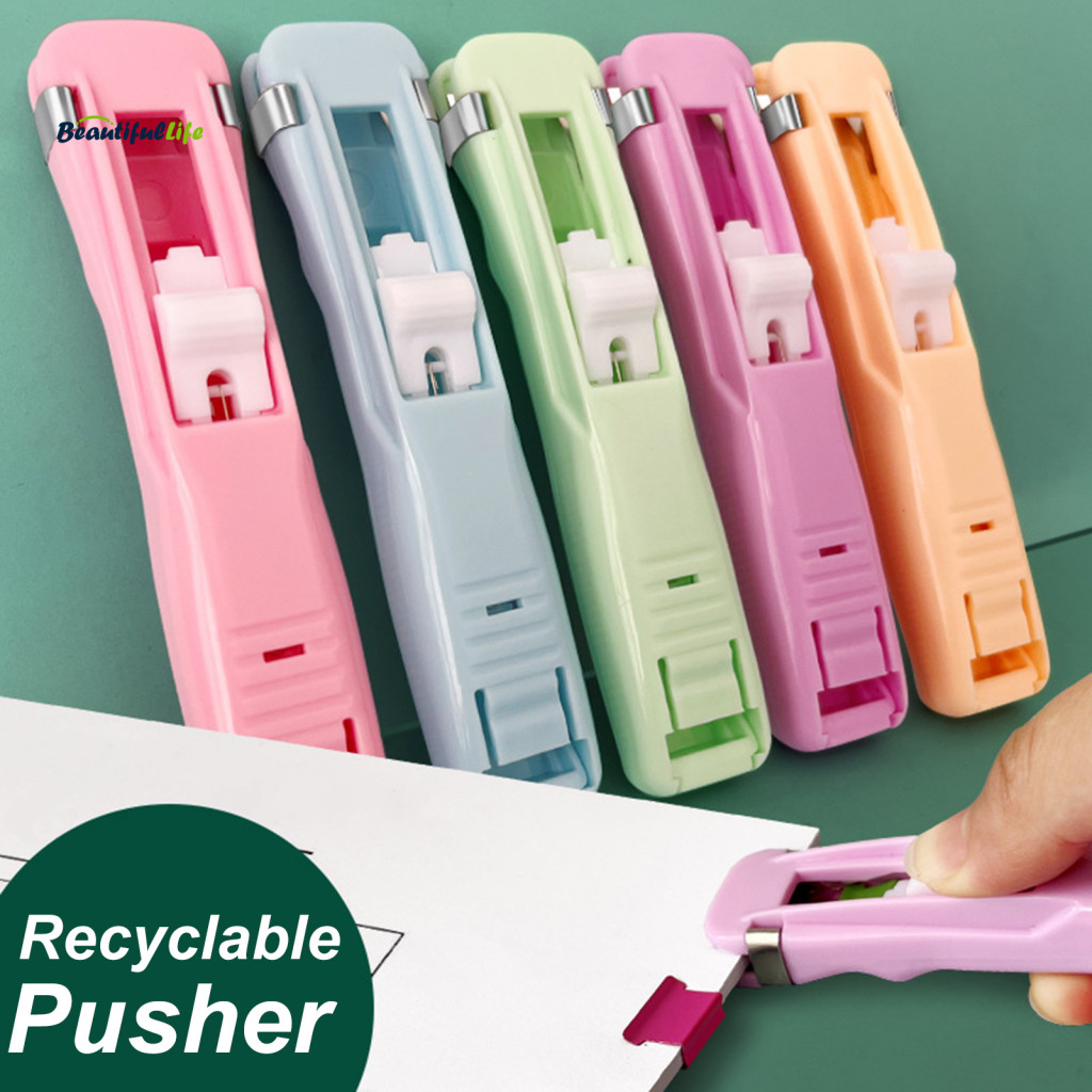 beautifullife Push Stapler 50 Stapler Clips 40 Sheet Capacity Firmly ...