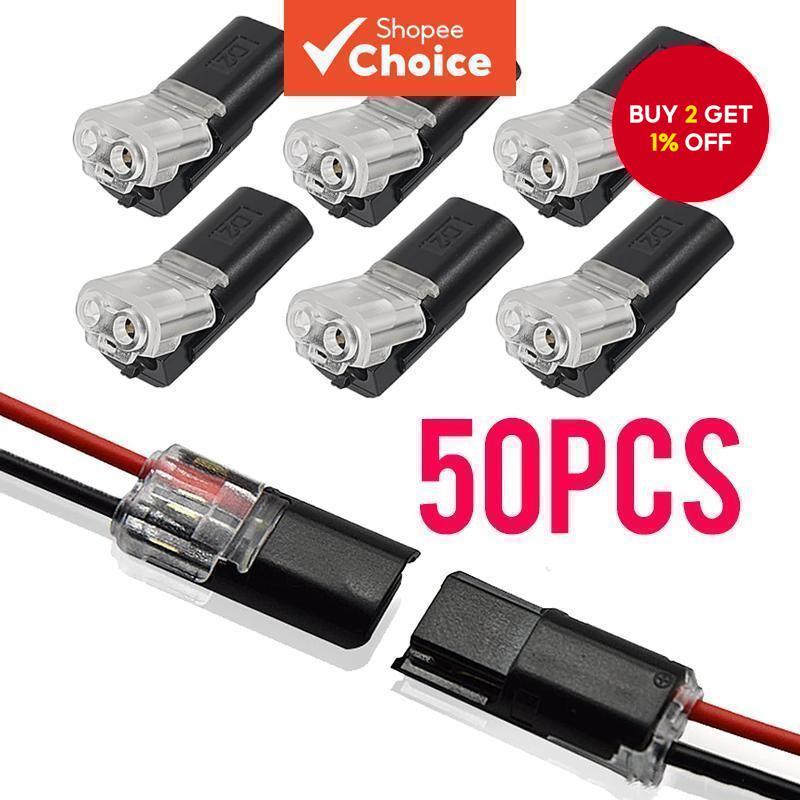 LED Wire Connectors 50Pcs 2 Pin Universal Compact Wire Terminals No ...