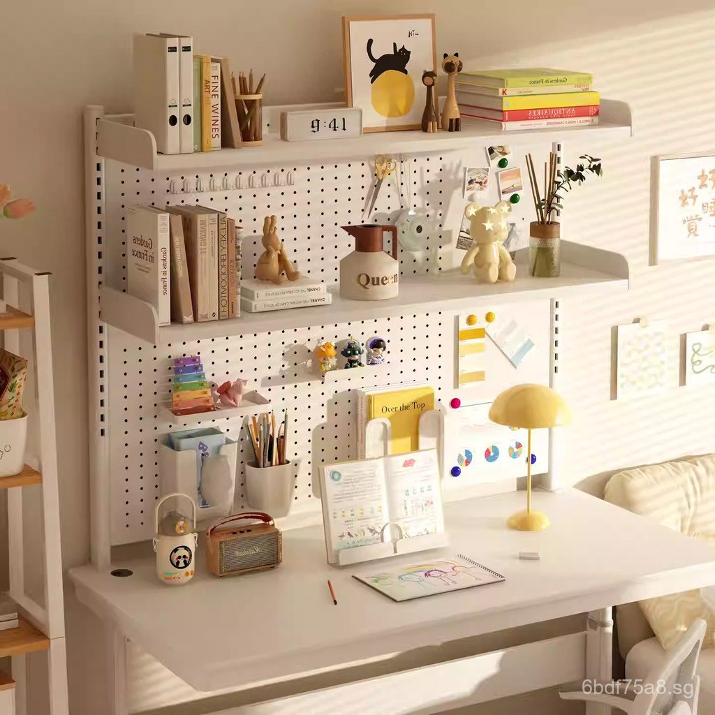 Perforated Board Storage Rack Desktop Bookshelf Clip-on Dormitory Desk ...