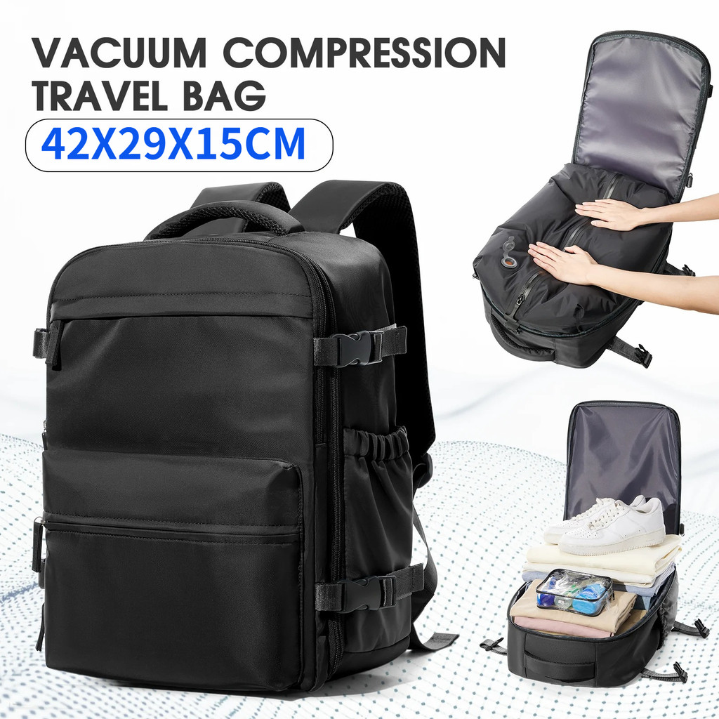 Vacuum Compression Travel Backpack with Electric Pump Business Laptop ...