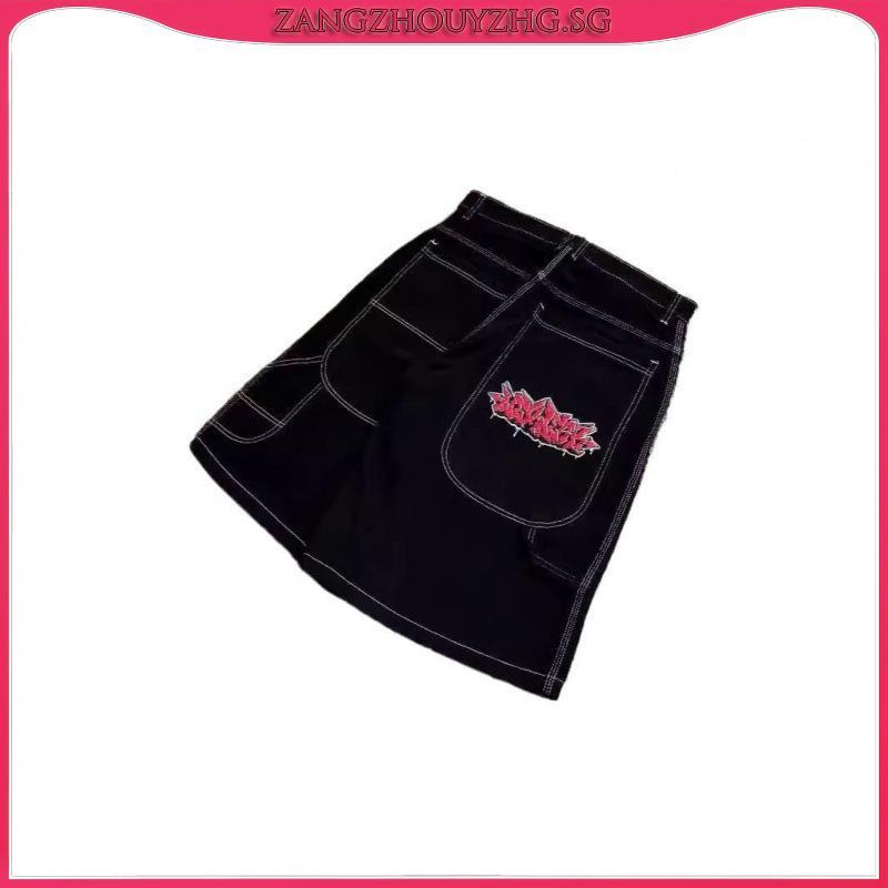 Harajuku JNCO Baggy Denim Jeans Vintage Y2K Embroidered Shark Bite