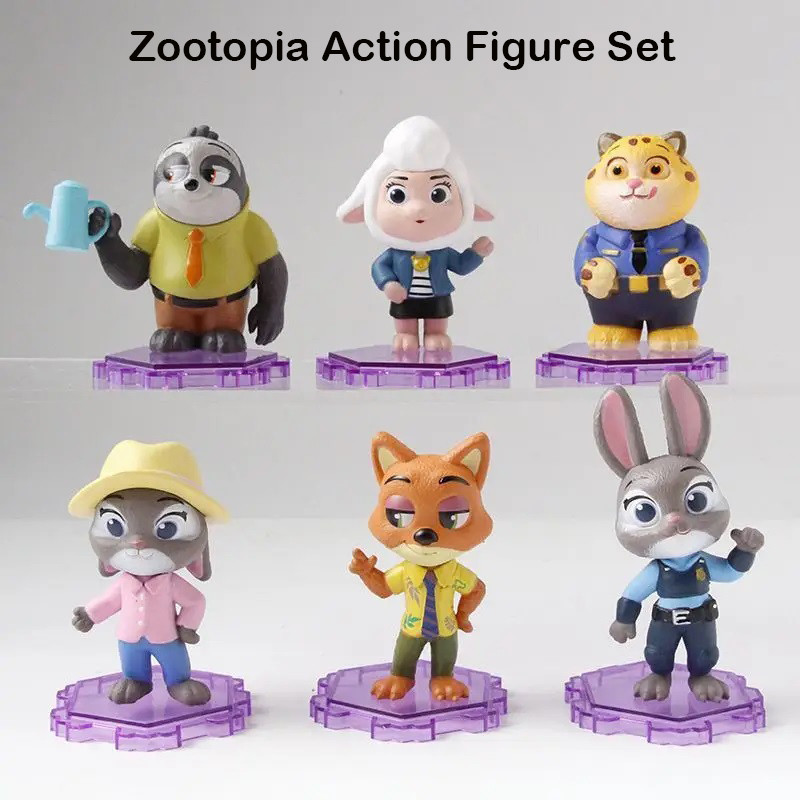 Zootopia Character Figures Judy Hopps Nick Wilde Set Cake Decoration ...