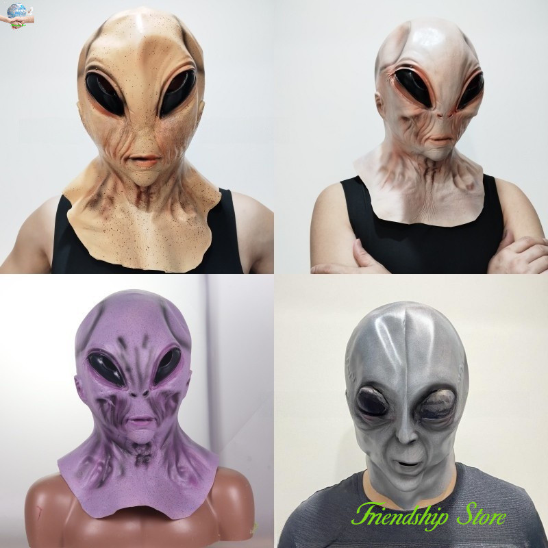 [Halloween Mask Carefully Selected] Alien Latex Mask Full Face UFO ...