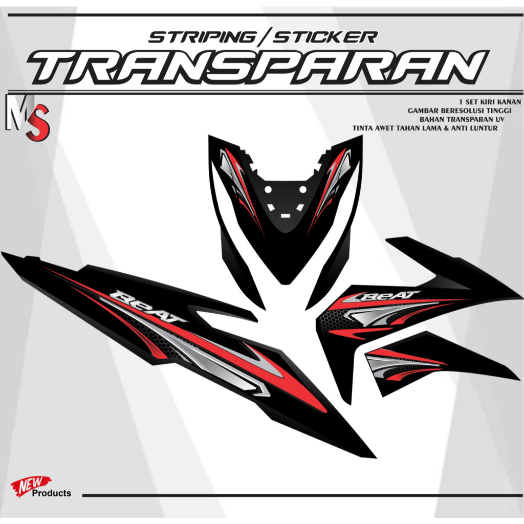 VARIATION OF UV TRANSPARENT STRIPING STICKERS ESPBEAT CUSTOM MOTIF ...