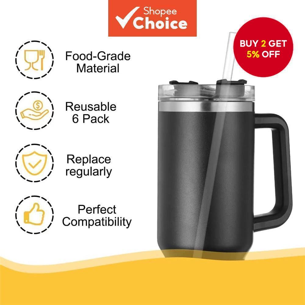 Reusable Extra Long Straw Set 6 Pack For 30oz And 40oz Tumblers With ...