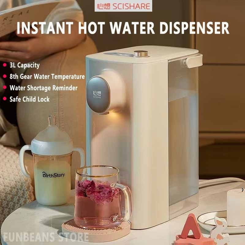 SCISHARE Instant Hot Water Dispenser 3L Desktop water drinking machine ...