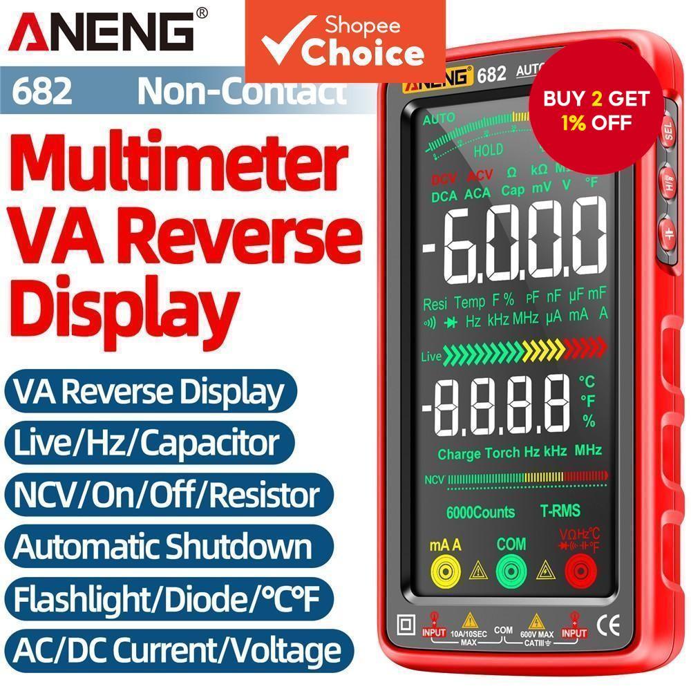 VA Reverse Display Non-contact Multimeter ANENG 682 AC/DC Current ...