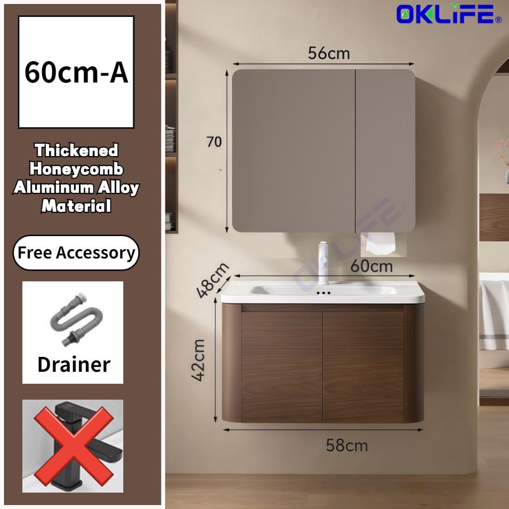 Luxury Waterproof Walnut Honeycomb Aluminum Bathroom Vanity Cabinet view 12