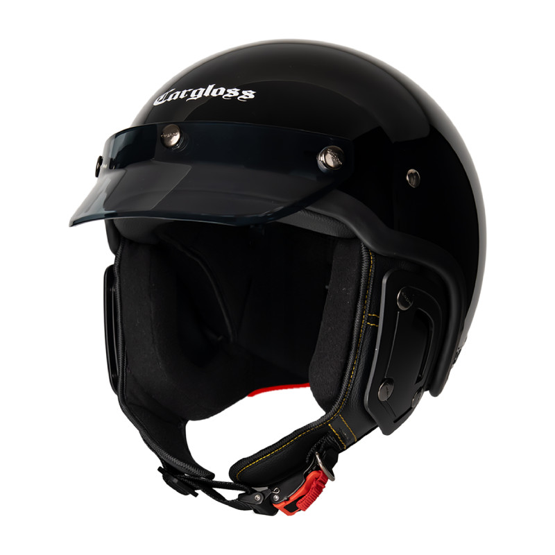 Cargloss CFS Chips Retro Helm Half Face - Deep Black - Gambar 2