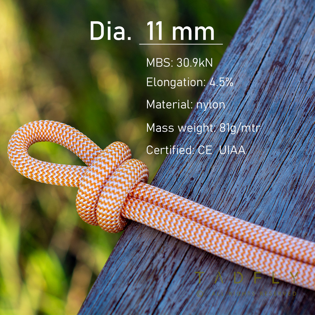 11mm 20mtr Static Rope Kernmantle Rock Climbing Ropes 30.9kN CE UIAA ...
