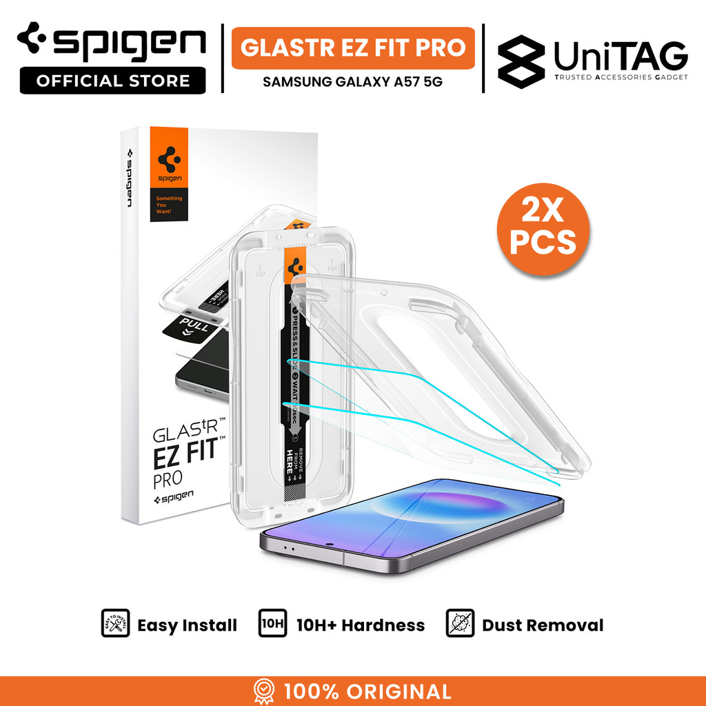 SPIGEN Tempered Glass for Samsung A57 5G GlastR Ez Fit Pro Easy Install Tray Clear Screen Protector