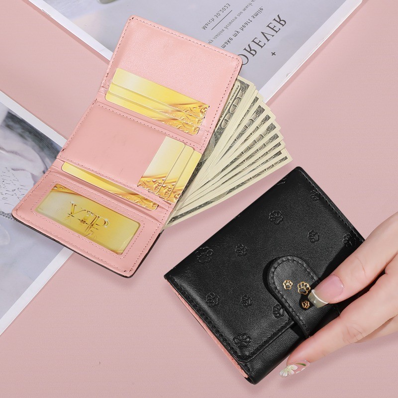 POPmaker Dompet Mini Wanita Motif Paw Embos Unik - Gambar 4