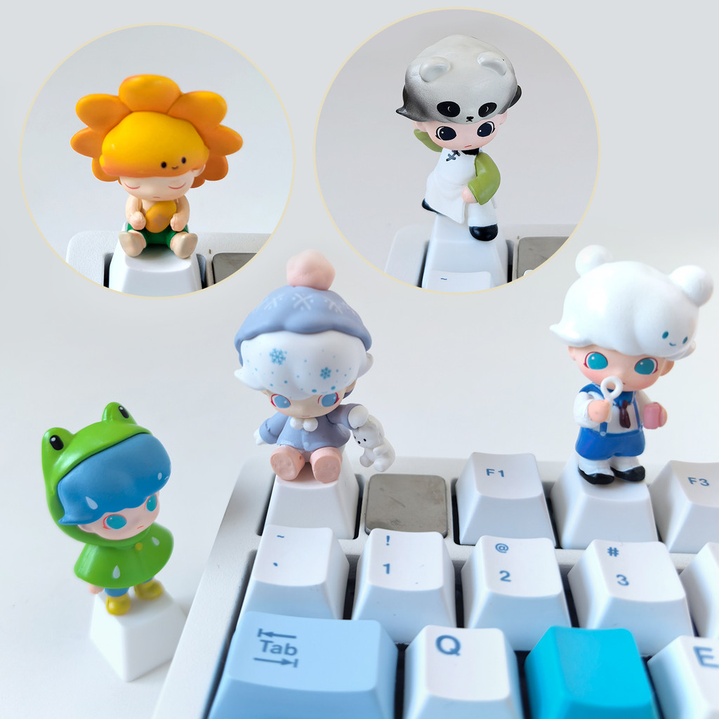Dimoo Keycap Pop Mart Cute Ornaments Hand-Made Changed Doll Three ...