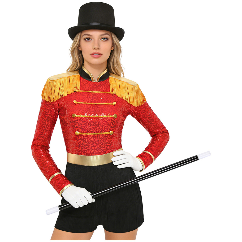 Women Circus Ringmaster Magician Showman Cosplay Costume Long Sleeve ...