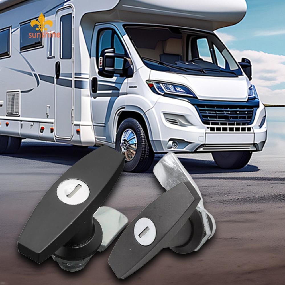 Universal RV T-Handle Door Lock with 2 Key Truck Cap Locking Truck Cap ...