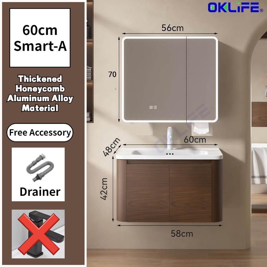 Luxury Waterproof Walnut Honeycomb Aluminum Bathroom Vanity Cabinet view 10