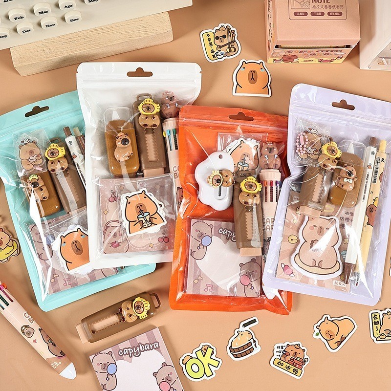 POPmaker Shop Set Alat Tulis Capybara Choco Cute - Gambar 4
