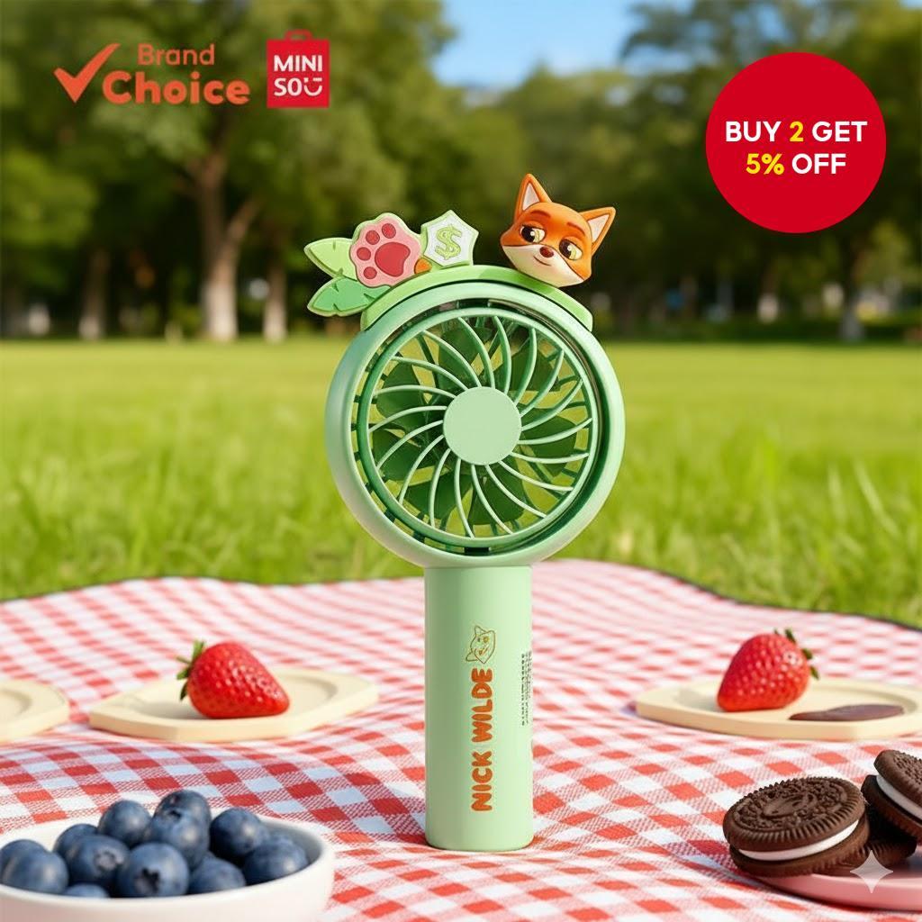 MINISO Disney Zootopia Series - Cute Creative Portable Fan with Nick ...