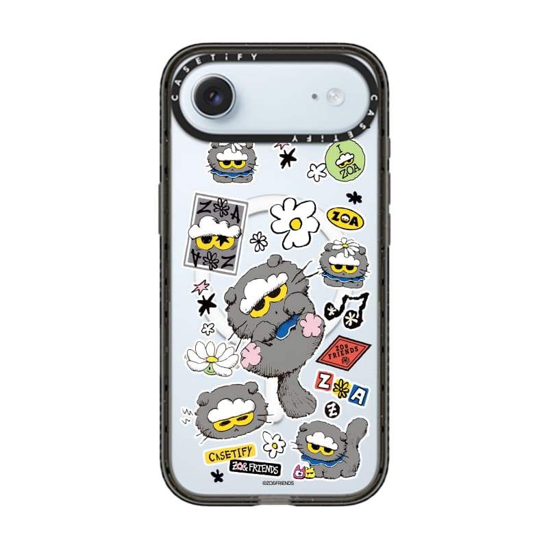 CASECASE X ZO&FRIENDS ZOA Sticker Case Black Edge Clear Hard