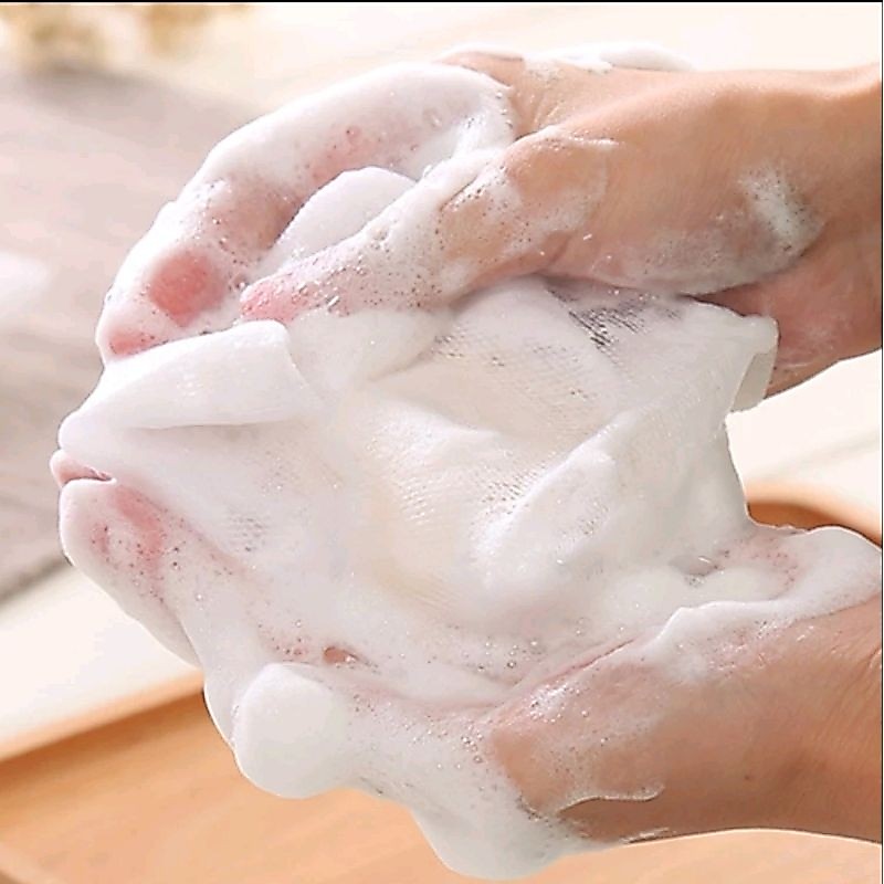 1PCS Kantong Jaring Busa Sabun Batang Halus Pouch Soap Spons Foaming Spon Mandi Cuci Muka Net A168 - Gambar 2
