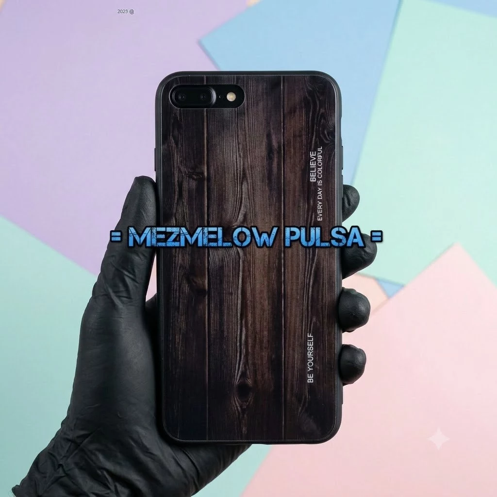 Casing Wood Grain Glass Motif Kayu Caseng Hard Case IPHONE 7 PLUS / IPHONE 8 PLUS