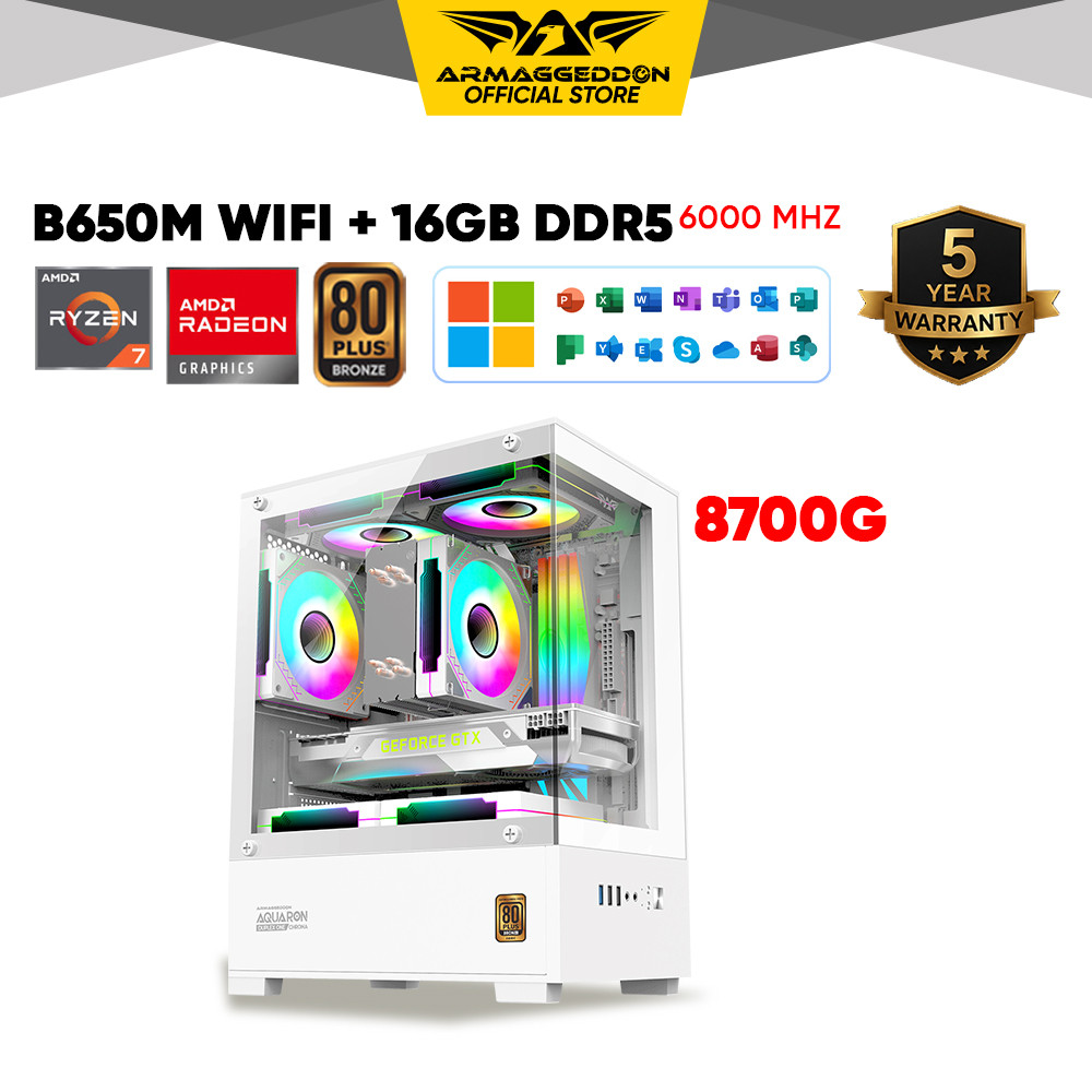 Armaggeddon Integrated Graphic PC Desktop Brand New Ryzen 7 8700G ...