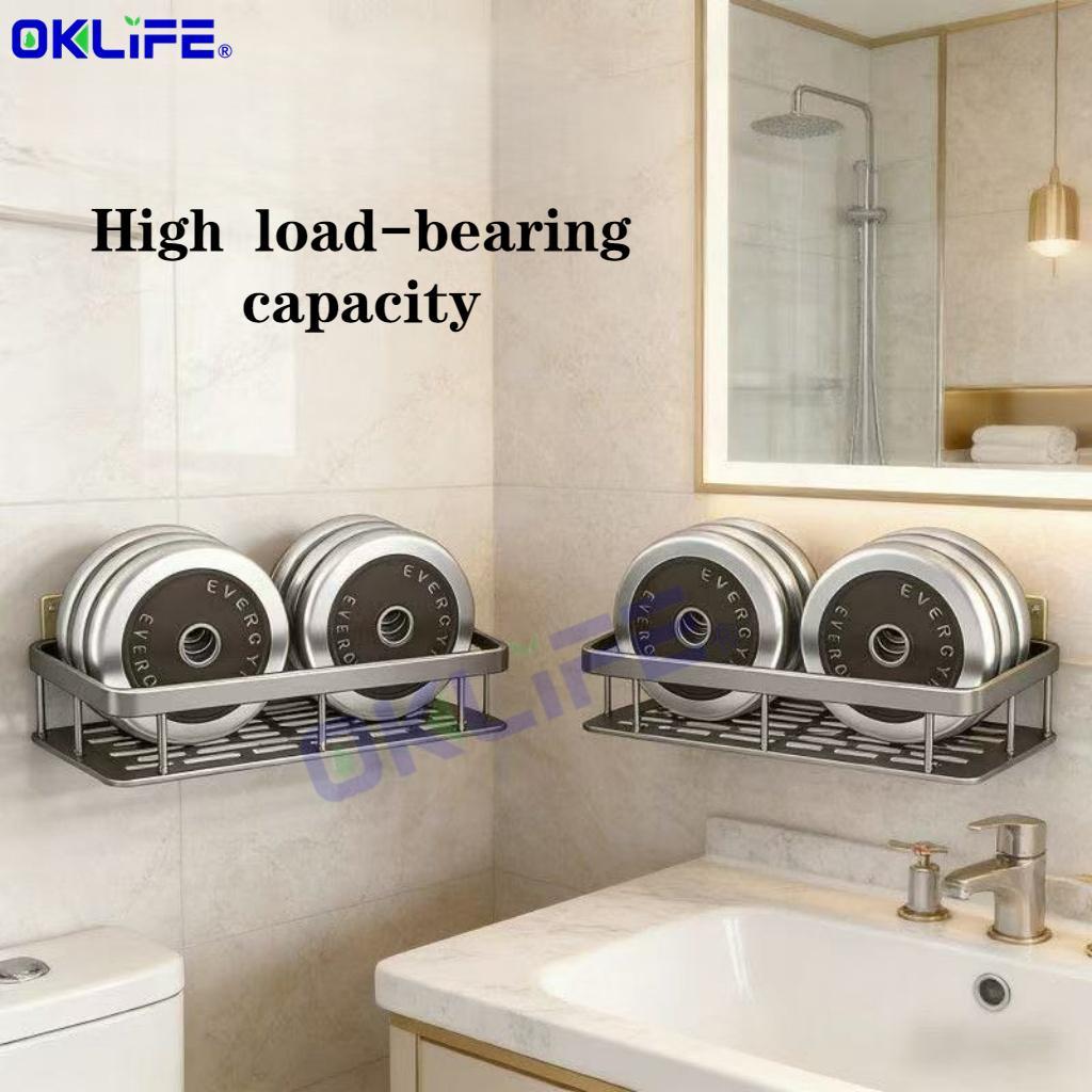 Anti-Rust Aluminum No-Drill Shower Caddy with Towel Hooks view 9