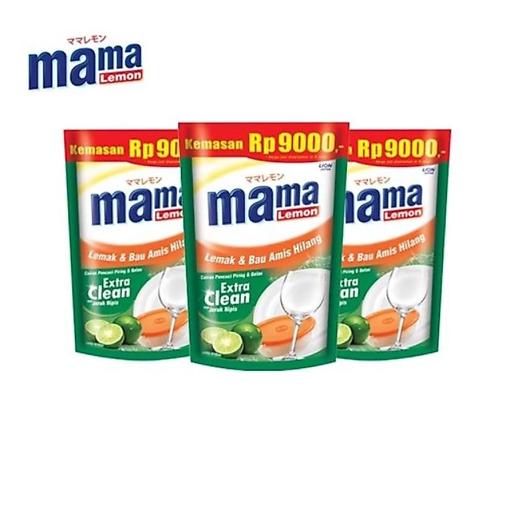 Mama Lemon Sabun Cuci Piring Jeruk Nipis Pouch 430 ml x3 - Gambar 3