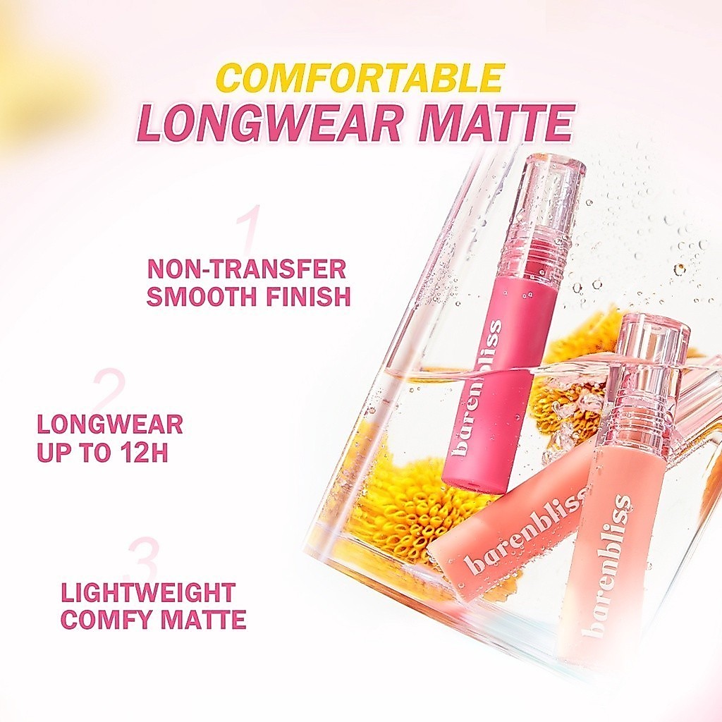 BNB Barenbliss Korean Bloomatte Full Bloom Transferproof Matte Tint / Merah Jingga Official - Gambar 4