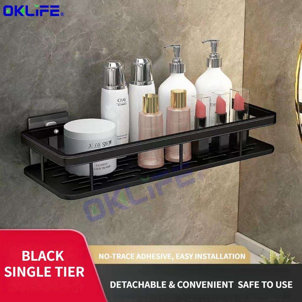Anti-Rust Aluminum No-Drill Shower Caddy with Towel Hooks view 10