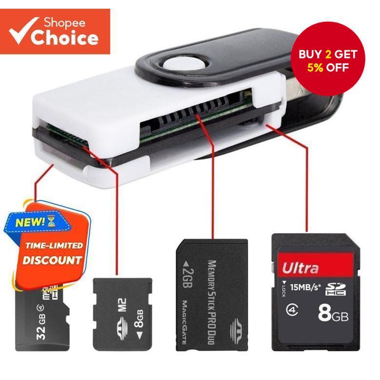 Mini USB Memory SD Card Reader USB2.0 to Micro TF MS Adapter for ...