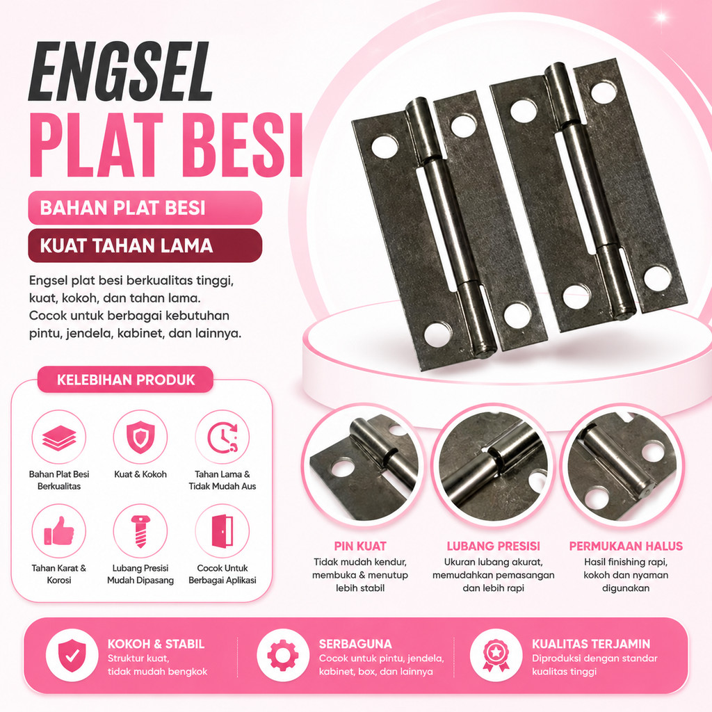 1PCS Engsel Kupu Pintu Lemari Ukuran 1 2 3 Inch Plat Alat Pertukangan Besi Esel Lipat Jendela A207