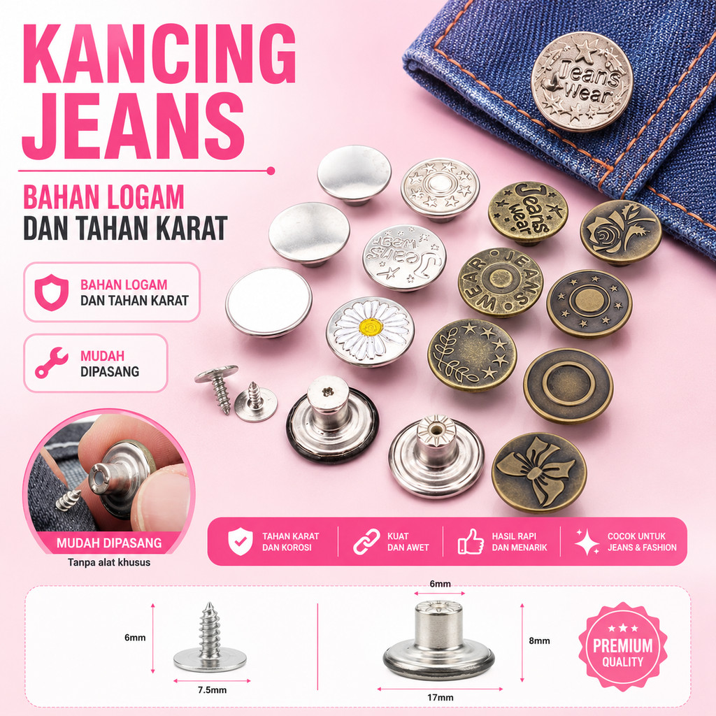 1PCS Kancing Pengecil Celana Jeans Tusuk Dapat Dilepas Unisex Simple Adjustable Jepret Pinggang Jean Bahan Logam A220