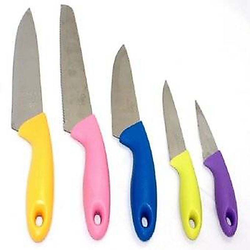 Oxone OX606 Pisau Set Dapur Tajam Colorfull Dapat Tempat 5pcs - Gambar 2