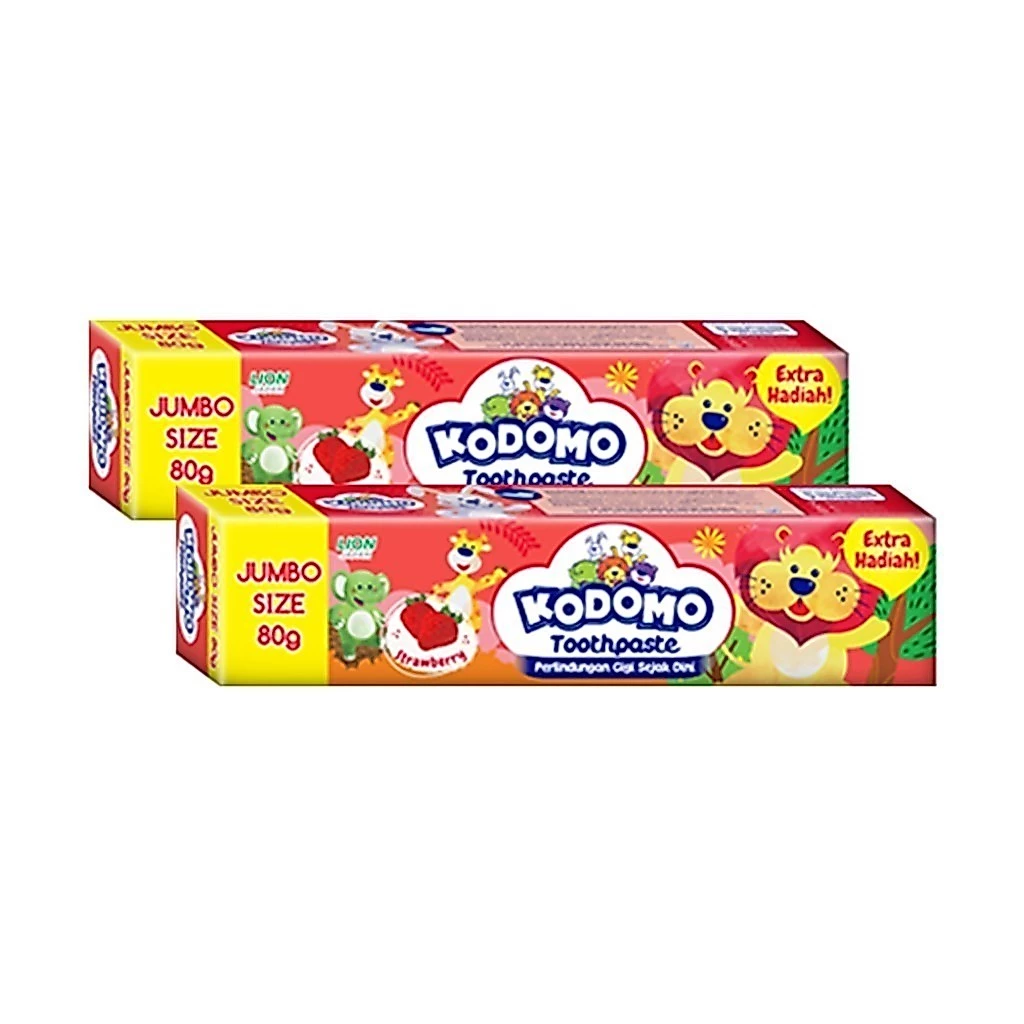 Kodomo Pasta Gigi Jumbo Strawberry 80 gr x2 - Gambar 3