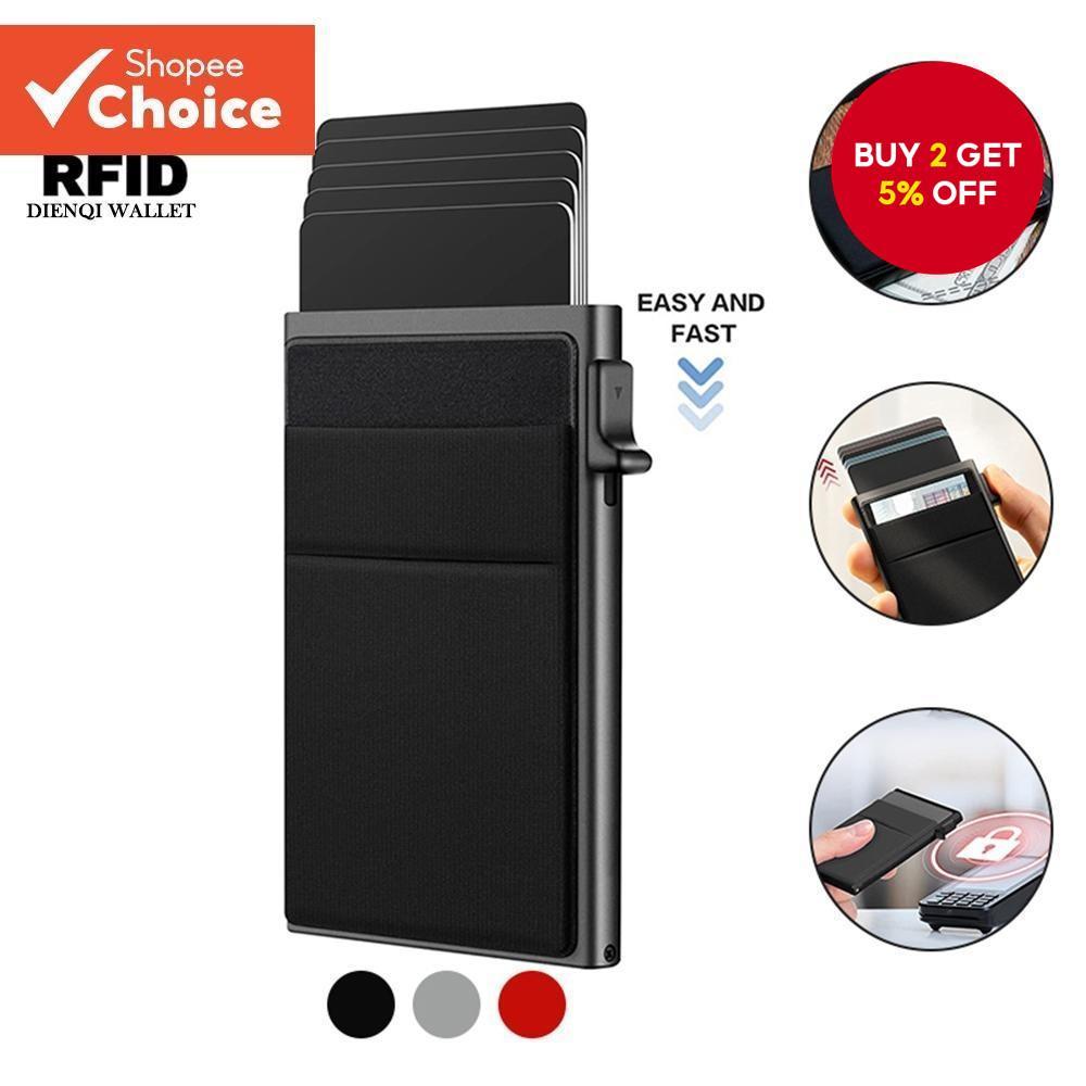 RFID Minimalist Men's Wallet - Automatic Pop-Up Card Slot, Money Clip ...