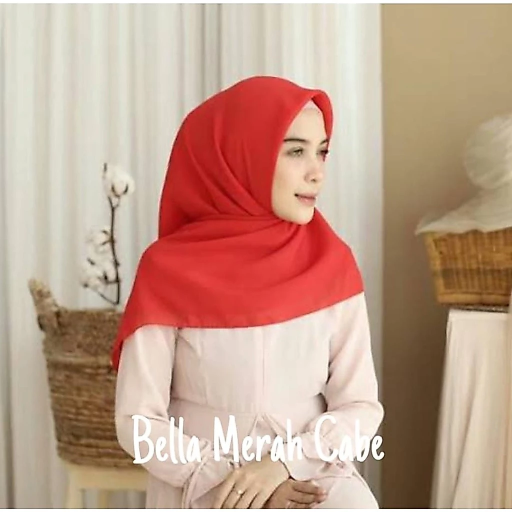 Kerudung Segi Empat Bella Square Polos Part 3 / Kerudung Bella Square / Kerudung Segi Empat - Gambar 2