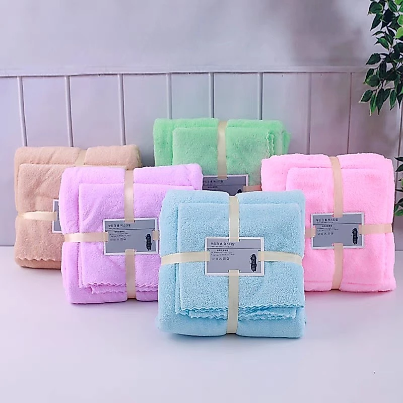 HANDUK MANDI HAMPERS POLOS SET 2IN1 - Gambar 2