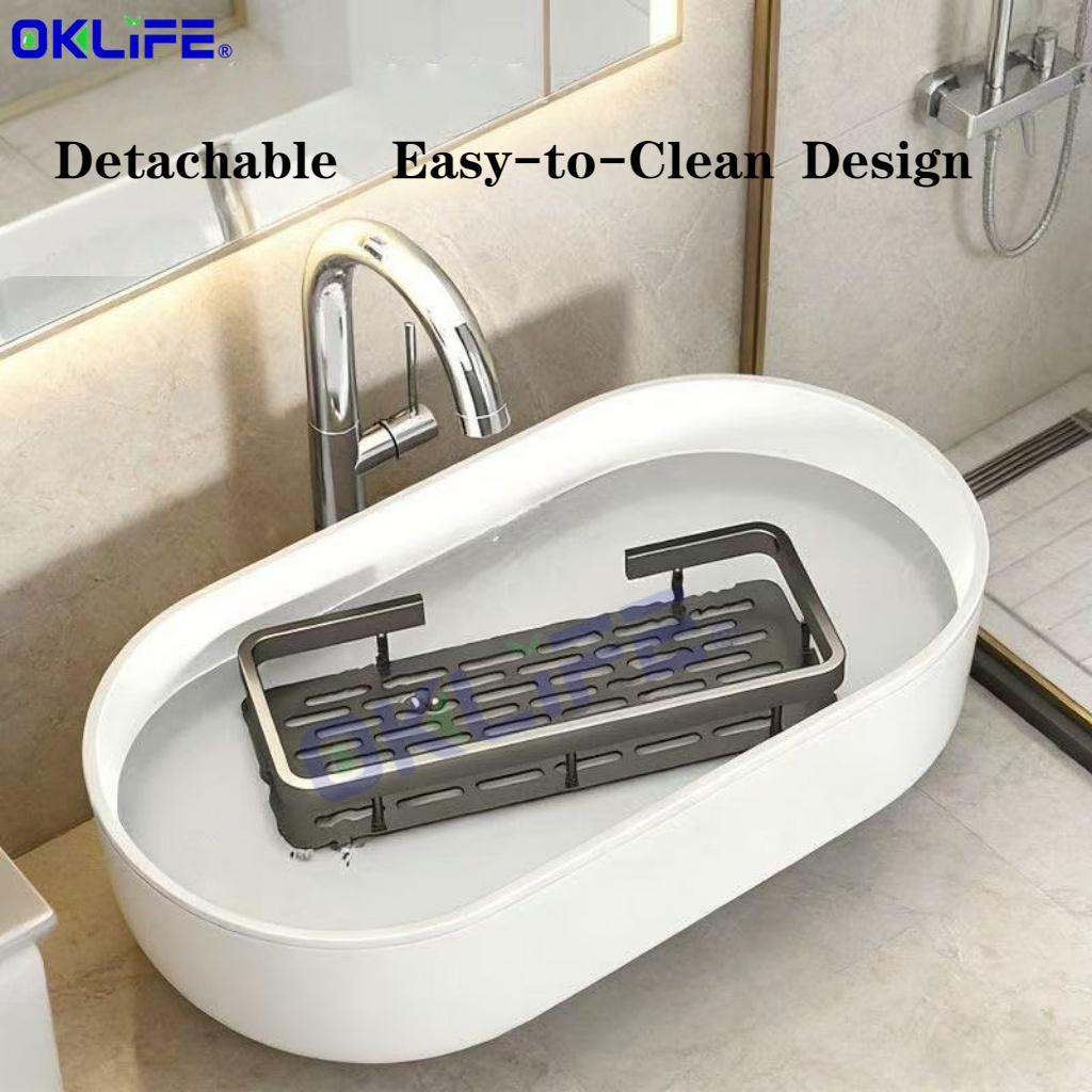 Anti-Rust Aluminum No-Drill Shower Caddy with Towel Hooks view 3