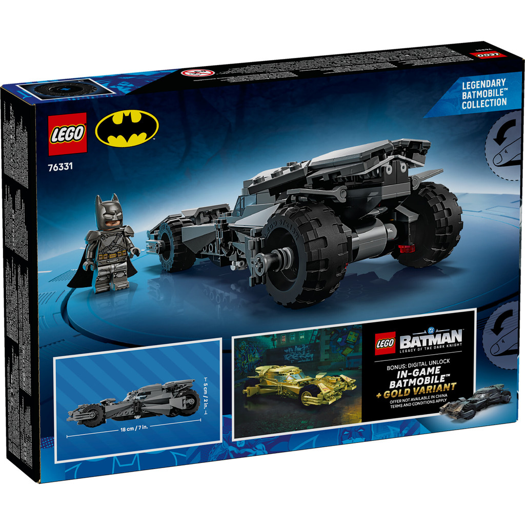 LEGO Super Heroes DC 76331 Batman v Superman Batmobile (220 Pieces), Mainan Anak Laki-Laki, Mainan Mobil, Mainan Block - Gambar 4