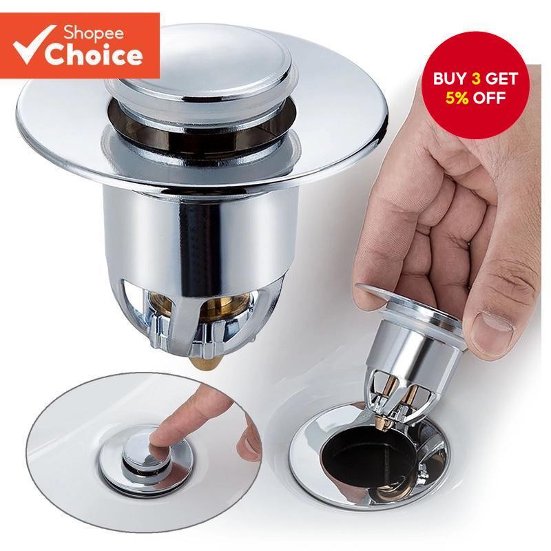 Press-type Bouncing Core Anti-odor Basin Leak Plug - Copper Core Drain ...
