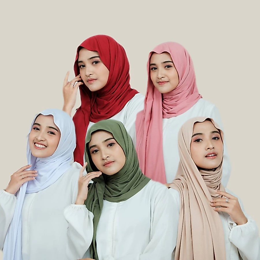 Hijab Pashmina Kaos Polos / Hijab Pashmin Kaos Premium
