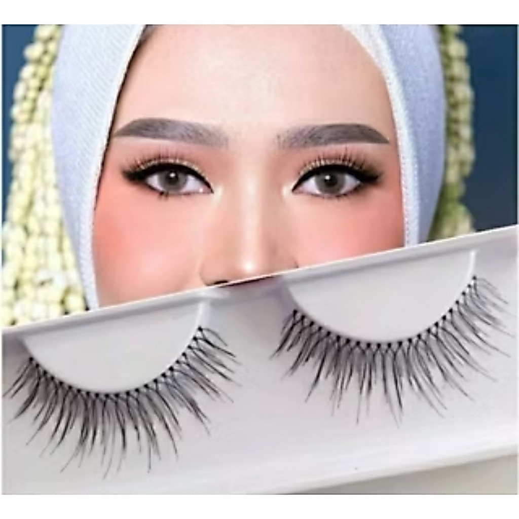 1PASANG Bulu Mata Palsu Natural Model 747 101 G11 Aksesoris Make Up Bulumata Cantik Eyelash A065 - Gambar 3
