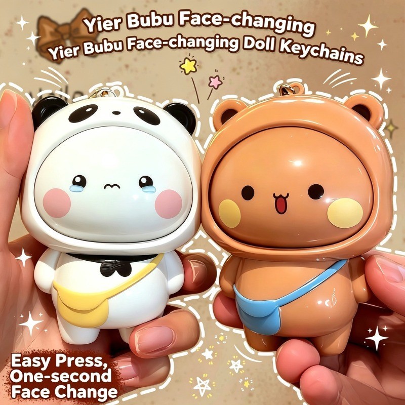 Yier Bubu Face Changing Toys Bubu Dudu Doll Keychains Bears