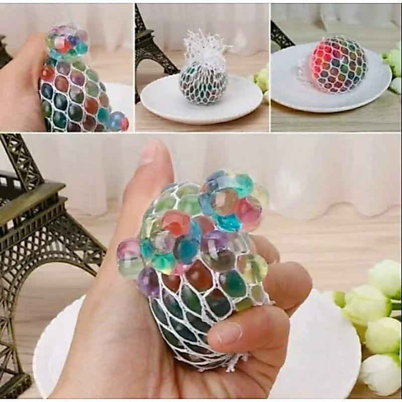 Mainan Smash Ball Stress Ball Mainan Anggur Jaring Remas - Gambar 2