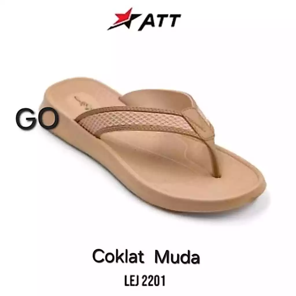 ago ATT LEJ2201 Sandal Japit Wanita Sandal Wedgest Karet Berkualitas Trendi Murah Viral - Gambar 3
