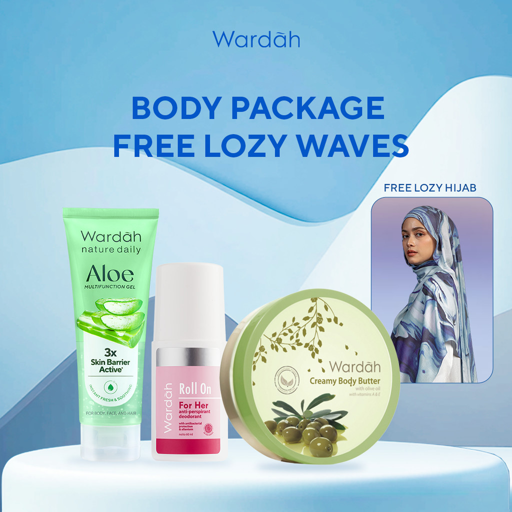 [GLOW & COMFORT PACKAGE] Wardah Aloe Gel, Roll on for Her & Body Butter / Perawatan Kulit Lembap, Cerah, dan Wangi Seharian / Mencerahkan Kulit Badan - Personal Care - Gambar 3