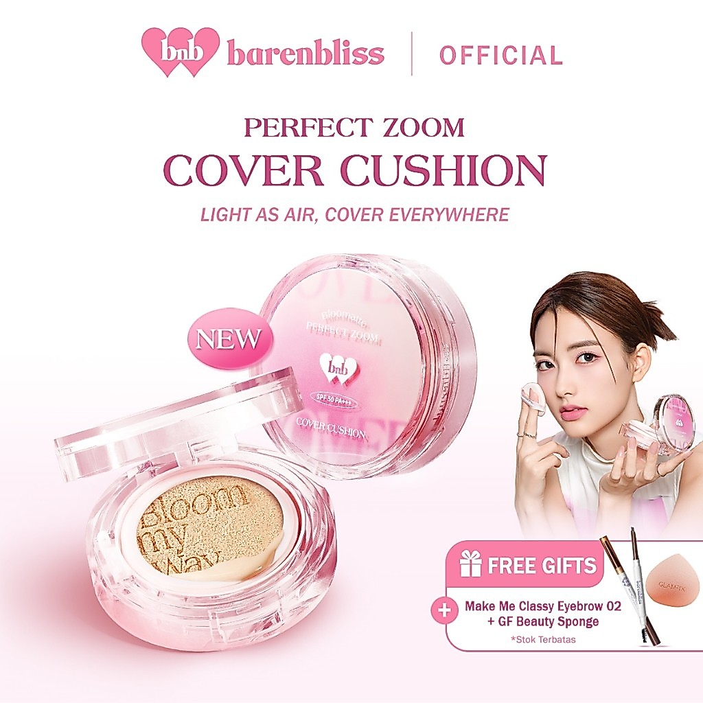 BNB barenbliss Bloomatte Perfect Zoom Cover Cushion (16H Flawless Matte) SPF 50+ PA+++ / Merah Jingga Official - Gambar 2